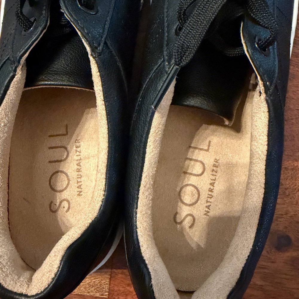 Soul by Naturalizer Black Leather Sneakers - Picture 5 of 5